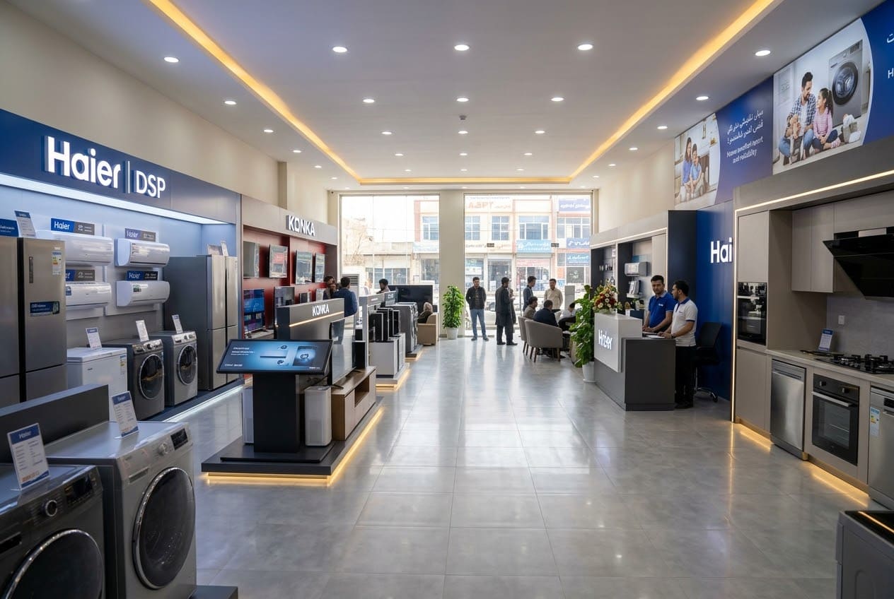 Official brand showroom — KONKA, HAIER, DSP